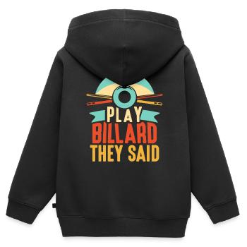 Billard Spielen Sagten Sie Pool Billiard Spieler - Kinder Premium Organic Zip Hoodie - Schwarz - Hinten - AI Model Kid Male (0cm)