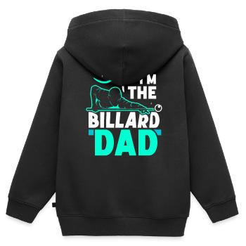 Je suis le billard Billard-Papa Billard Pool - Sweat Premium à capuche zippé enfant bio - noir - Dos - AI Model Kid Male (0cm)