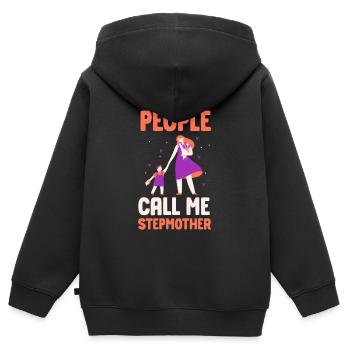 Meine Lieblingsmenschen Nennen Mich Stiefmutter - Kinder Premium Organic Zip Hoodie - Schwarz - Hinten - AI Model Kid Male (0cm)