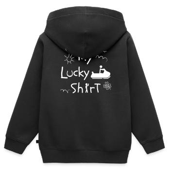 Snowboards Snowboarding Fun Snowboarder - Sweat Premium à capuche zippé enfant bio - noir - Dos - AI Model Kid Male (0cm)