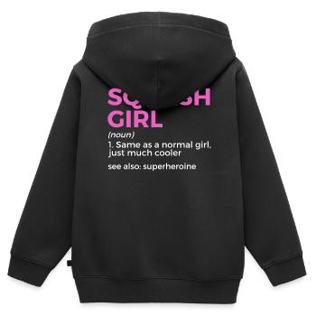 Joueur de squash - Sweat Premium à capuche zippé enfant bio - noir - Dos - AI Model Kid Male (0cm)