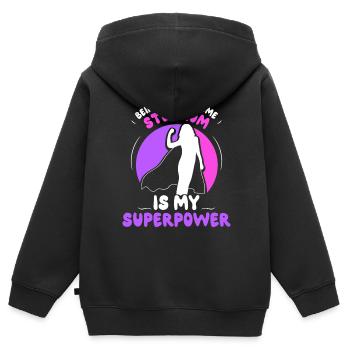 Eine Großartige Stiefmutter Zu Sein Ist Superkraft - Kinder Premium Organic Zip Hoodie - Schwarz - Hinten - AI Model Kid Male (0cm)
