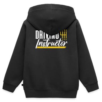 Moniteur d’auto-école École de conduite Apprenant leçon de conduite - Sweat Premium à capuche zippé enfant bio - noir - Dos - AI Model Kid Male (0cm)