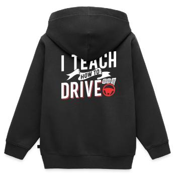Ich Bringe Das Fahren Bei Fahrlehrer Fahrschule - Kinder Premium Organic Zip Hoodie - Schwarz - Hinten - AI Model Kid Male (0cm)