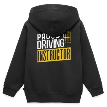 Fier instructeur de conduite leçon de conduite profession d’école de conduite - Sweat Premium à capuche zippé enfant bio - noir - Dos - AI Model Kid Male (0cm)