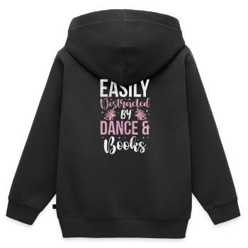 Ballett - Kinder Premium Organic Zip Hoodie - Schwarz - Hinten - AI Model Kid Male (0cm)