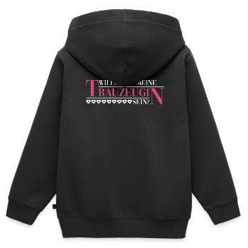 Willst Du Meine Trauzeugin Sein? - Hochzeit Braut - Kinder Premium Organic Zip Hoodie - Schwarz - Hinten - AI Model Kid Male (0cm)