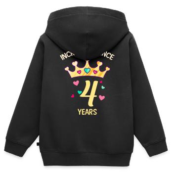 4th birthday girl 4 years - Kids Premium Organic Zip-up Hoodie - black - Back - AI Model Kid Male (0cm)