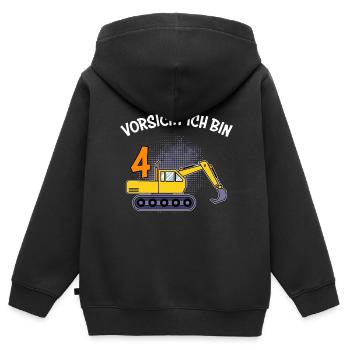 4 Jahre Junge 4. Geburtstag - Kinder Premium Organic Zip Hoodie - Schwarz - Hinten - AI Model Kid Male (0cm)