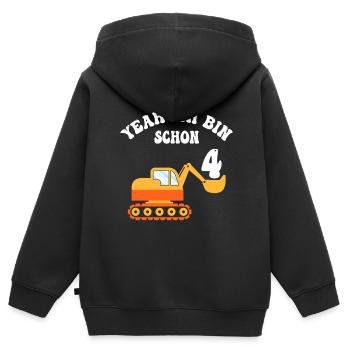4 years Boy 4th birthday - Kids Premium Organic Zip-up Hoodie - black - Back - AI Model Kid Male (0cm)