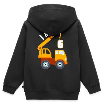 Ich bin 6 Jahre 6. Geburtstag - Kinder Premium Organic Zip Hoodie - Schwarz - Hinten - AI Model Kid Male (0cm)