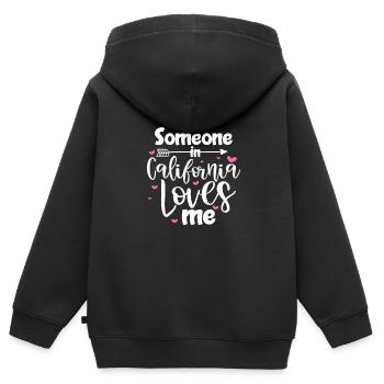 Kalifornien - Kinder Premium Organic Zip Hoodie - Schwarz - Hinten - AI Model Kid Male (0cm)