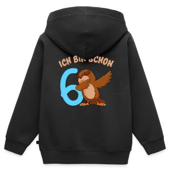 Ich bin 6 Jahre 6. Geburtstag - Kinder Premium Organic Zip Hoodie - Schwarz - Hinten - AI Model Kid Male (0cm)