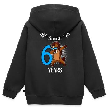 Unbelievable for 6 years 6th birthday - Kids Premium Organic Zip-up Hoodie - black - Back - AI Model Kid Male (0cm)