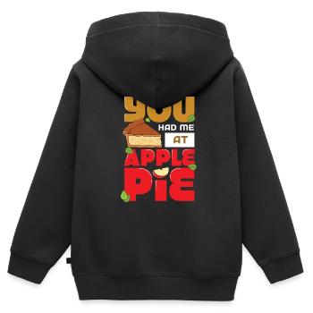 Tarte aux pommes - Sweat Premium à capuche zippé enfant bio - noir - Dos - AI Model Kid Male (0cm)