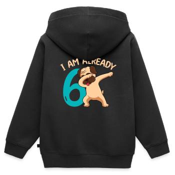 Ich bin 6 Jahre 6. Geburtstag - Kinder Premium Organic Zip Hoodie - Schwarz - Hinten - AI Model Kid Male (0cm)