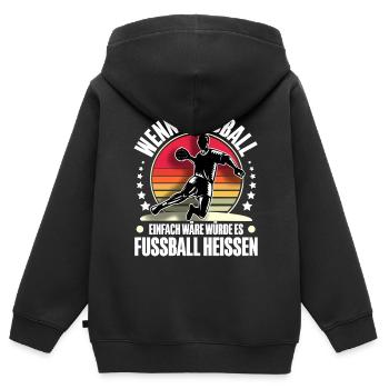 Handball Handballer - Kinder Premium Organic Zip Hoodie - Schwarz - Hinten - AI Model Kid Male (0cm)