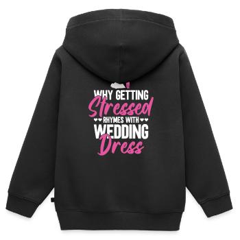 Pourquoi stress rime avec robe de mariée JGA - Sweat Premium à capuche zippé enfant bio - noir - Dos - AI Model Kid Male (0cm)