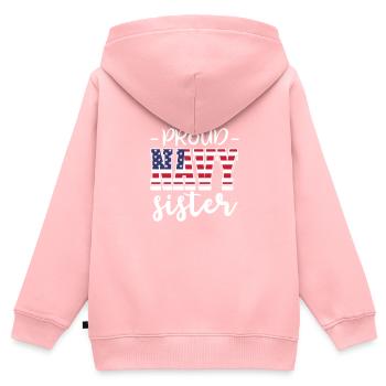 Schwester - Kinder Premium Organic Zip Hoodie - Rosa - Hinten - AI Model Kid Female (0cm)