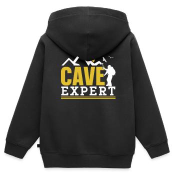 Höhlenforscher Höhlenwandern Spéléologie Grotte de Höhle - Sweat Premium à capuche zippé enfant bio - noir - Dos - AI Model Kid Male (0cm)