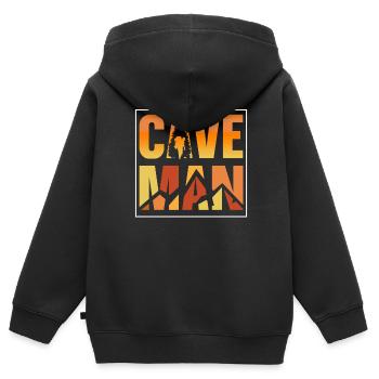 Höhlenmensch Cave Man Höhle Caving Höhlenwandern - Kids Premium Organic Zip-up Hoodie - black - Back - AI Model Kid Male (0cm)