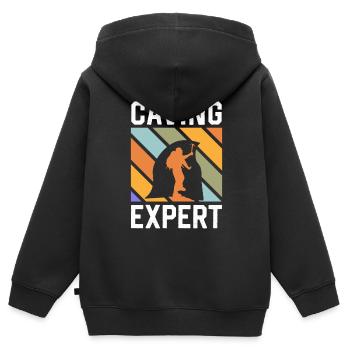 Grotte d’exploration de la grotte Spéléologie Grotte spéléologique - Sweat Premium à capuche zippé enfant bio - noir - Dos - AI Model Kid Male (0cm)