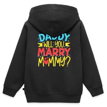 Daddy you want to marry mom - Kids Premium Organic Zip-up Hoodie - black - Back - AI Model Kid Male (0cm)