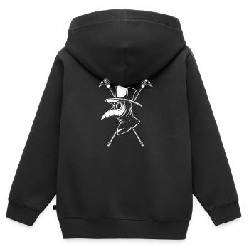 Personnel du médecin de la peste - Sweat Premium à capuche zippé enfant bio - noir - Dos - AI Model Kid Male (0cm)