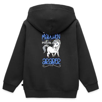 Coole Mädchen reiten Araber - Kinder Premium Organic Zip Hoodie - Schwarz - Hinten - AI Model Kid Male (0cm)