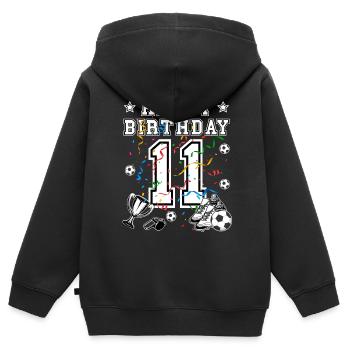 Fußball Geburtstag 11 Jahre Fußballtrikot Fußball - Kinder Premium Organic Zip Hoodie - Schwarz - Hinten - AI Model Kid Male (0cm)
