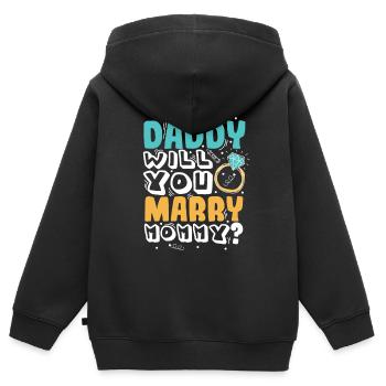 Daddy you want to marry mom - Kids Premium Organic Zip-up Hoodie - black - Back - AI Model Kid Male (0cm)