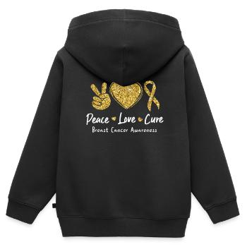 Brustkrebs Geschenk Breast Cancer Krebs Rosa - Kinder Premium Organic Zip Hoodie - Schwarz - Hinten - AI Model Kid Male (0cm)