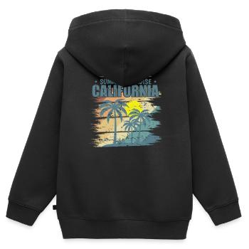 Californie Los Angeles Summer Paradise États-Unis - Sweat Premium à capuche zippé enfant bio - noir - Dos - AI Model Kid Male (0cm)