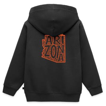 Arizona USA Amerika Bundesstaat - Kinder Premium Organic Zip Hoodie - Schwarz - Hinten - AI Model Kid Male (0cm)