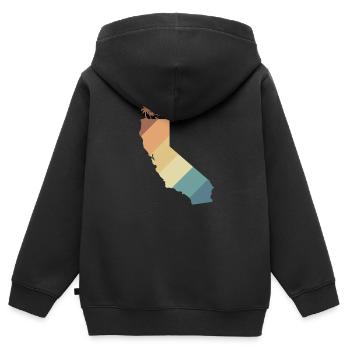 California Kartenumriss USA Amerika - Kinder Premium Organic Zip Hoodie - Schwarz - Hinten - AI Model Kid Male (0cm)