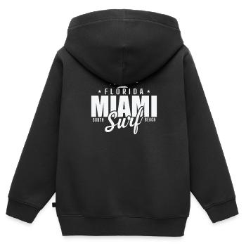 Florida Miami Surf south Beach USA Amerika - Kinder Premium Organic Zip Hoodie - Schwarz - Hinten - AI Model Kid Male (0cm)