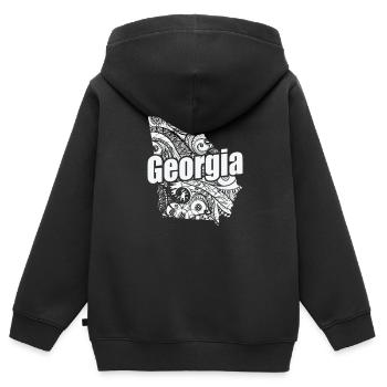 Géorgie États-Unis Amérique État - Sweat Premium à capuche zippé enfant bio - noir - Dos - AI Model Kid Male (0cm)