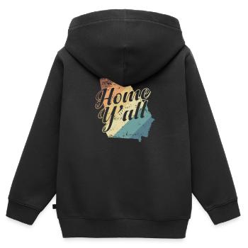 Georgia Home Y’all USA Amérique - Sweat Premium à capuche zippé enfant bio - noir - Dos - AI Model Kid Male (0cm)