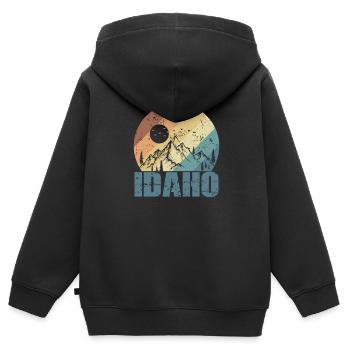 Idaho États-Unis Amérique État - Sweat Premium à capuche zippé enfant bio - noir - Dos - AI Model Kid Male (0cm)