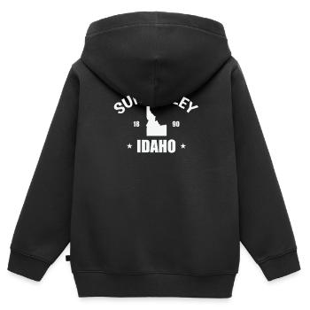 Idaho Sun Valley 1890 USA Amerika - Kinder Premium Organic Zip Hoodie - Schwarz - Hinten - AI Model Kid Male (0cm)
