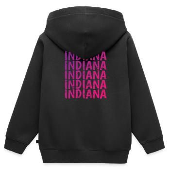 Indiana États-Unis Amérique État - Sweat Premium à capuche zippé enfant bio - noir - Dos - AI Model Kid Male (0cm)
