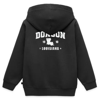 Louisiane Donson 1910 États-Unis Amérique - Sweat Premium à capuche zippé enfant bio - noir - Dos - AI Model Kid Male (0cm)