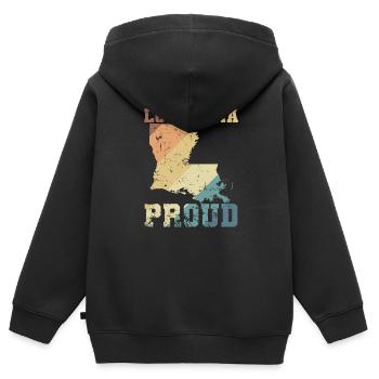 Louisiana Proud USA Amerika - Kinder Premium Organic Zip Hoodie - Schwarz - Hinten - AI Model Kid Male (0cm)