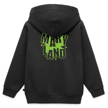 Maryland États-Unis Amérique État - Sweat Premium à capuche zippé enfant bio - noir - Dos - AI Model Kid Male (0cm)