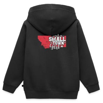 Montana Just a Small Town Girl USA Amerika - Kinder Premium Organic Zip Hoodie - Schwarz - Hinten - AI Model Kid Male (0cm)