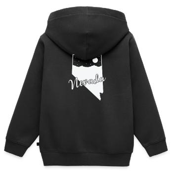 Nevada États-Unis Amérique État - Sweat Premium à capuche zippé enfant bio - noir - Dos - AI Model Kid Male (0cm)