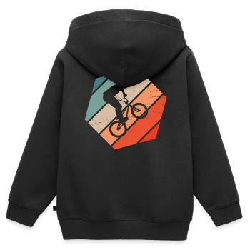 BMX Vélo Femmes Vélo Vélo BMX Garçons - Sweat Premium à capuche zippé enfant bio - noir - Dos - AI Model Kid Male (0cm)