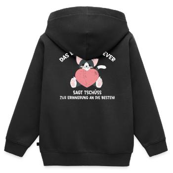 Tschüss vom Team, Abschied - Kinder Premium Organic Zip Hoodie - Schwarz - Hinten - AI Model Kid Male (0cm)