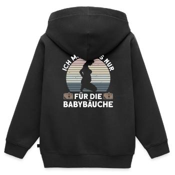 Babybauch Schwangerschaft Fotografin Fotografie - Kinder Premium Organic Zip Hoodie - Schwarz - Hinten - AI Model Kid Male (0cm)