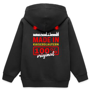 Kaiserslautern - Kinder Premium Organic Zip Hoodie - Schwarz - Hinten - AI Model Kid Male (0cm)